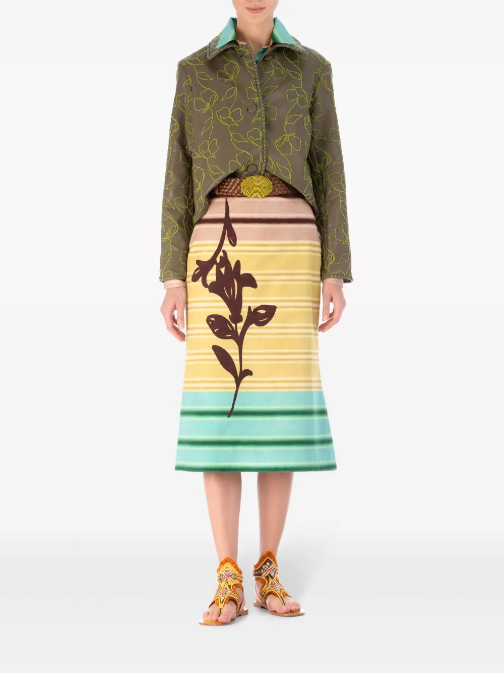 Columba Floral-Embroidered Jacket