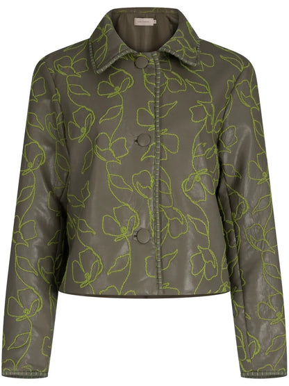 Columba Floral-Embroidered Jacket