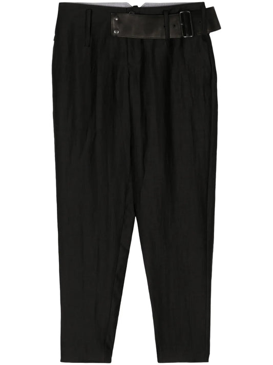 Belted Tapered Trousers