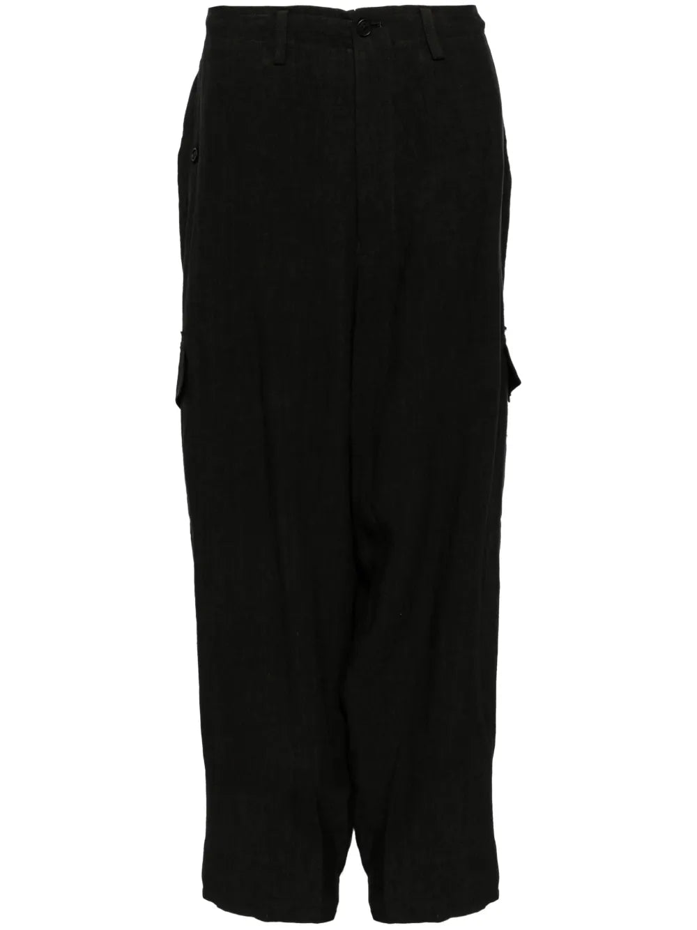 High-Waist Linen Cargo Skirt