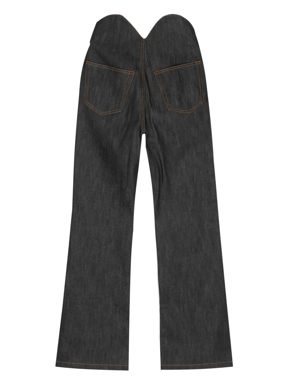 Uneven Thigh-Rise Wide-Leg Jeans