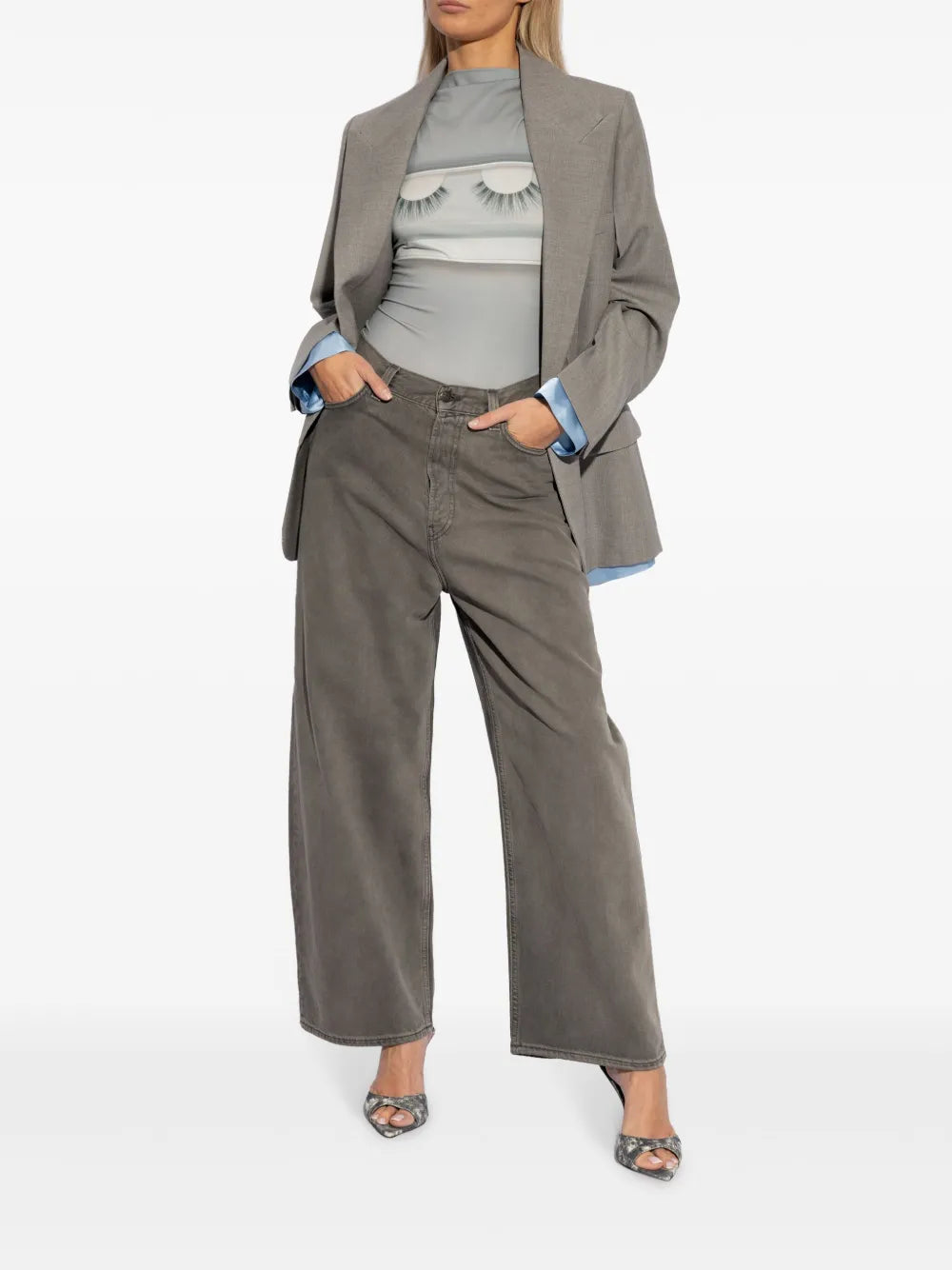 Contrasting-Border Wool Blazer
