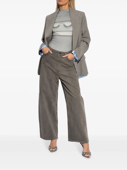 Contrasting-Border Wool Blazer
