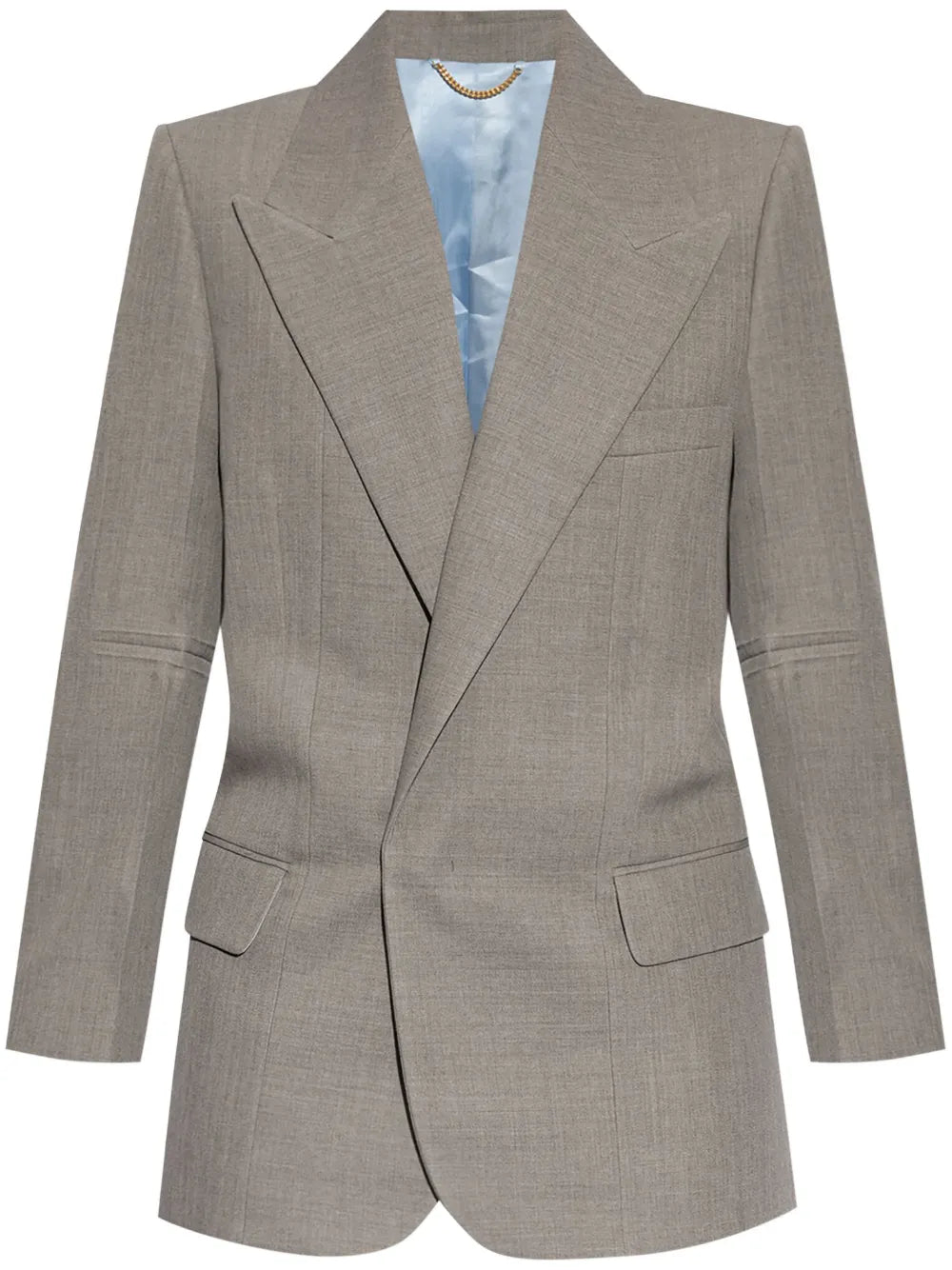 Contrasting-Border Wool Blazer