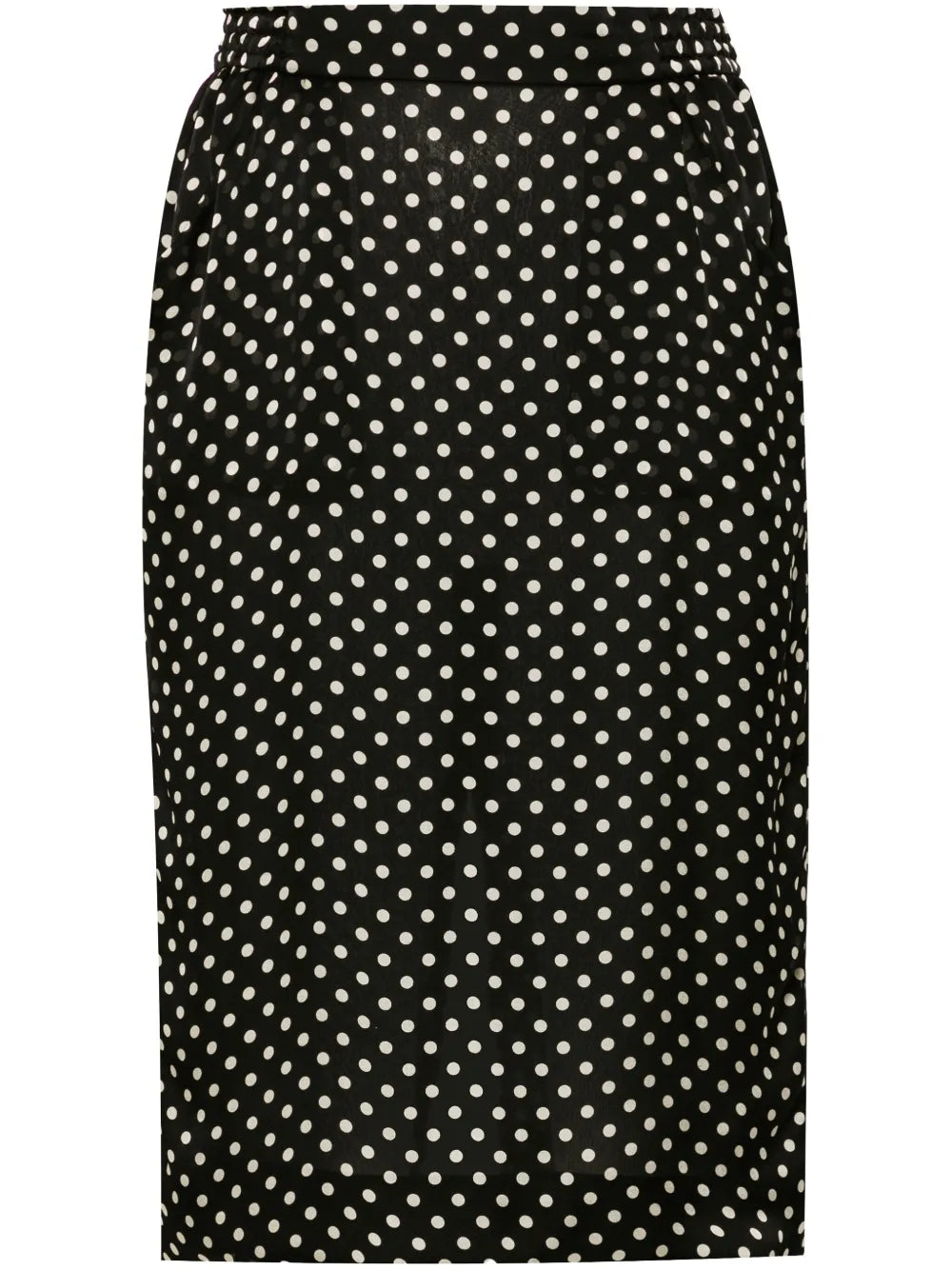 Polka-Dot Silk Midi Skirt