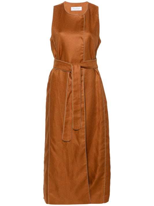 Aureo Belted Linen Waistcoat