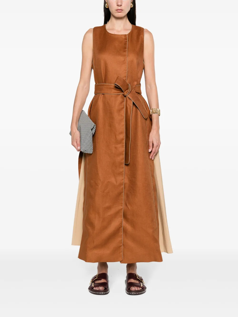 Aureo Belted Linen Waistcoat