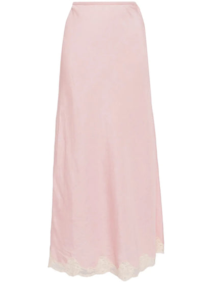 Lace-Trim Maxi Skirt