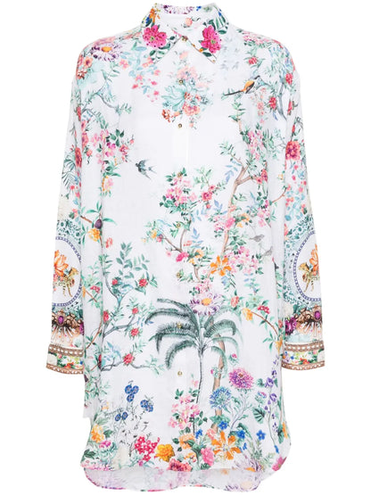 Plumes And Parterres Linen Tunic