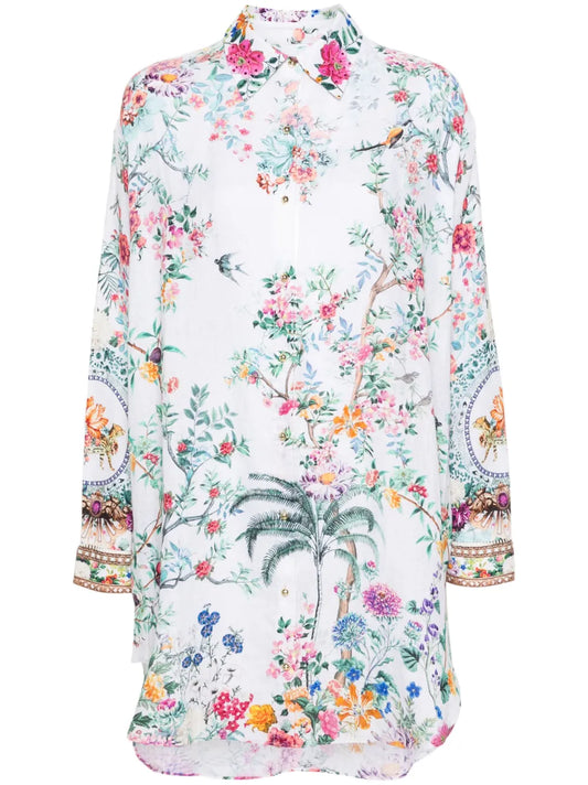 Plumes And Parterres Linen Tunic