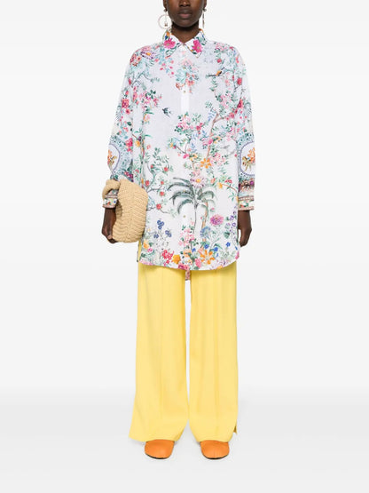 Plumes And Parterres Linen Tunic