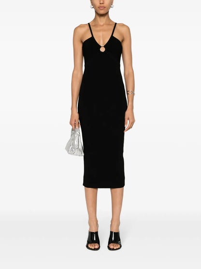 Cut-Out Detail Knitted Midi Dress