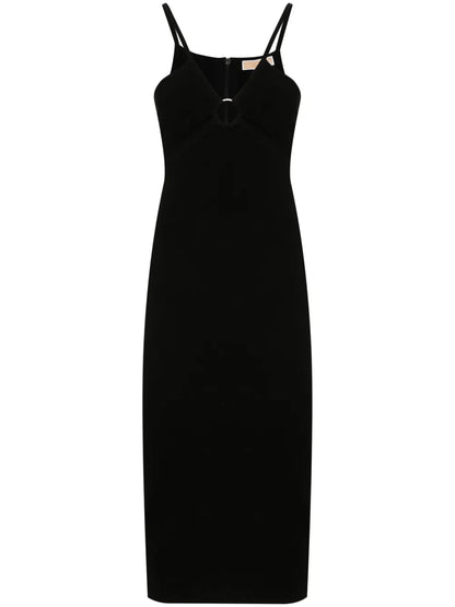 Cut-Out Detail Knitted Midi Dress