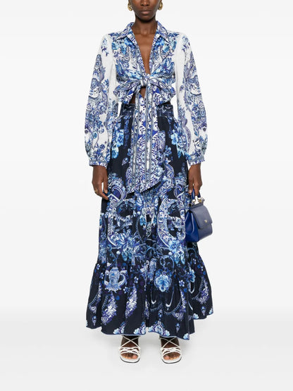 Glaze And Graze-Print Cropped Shirt