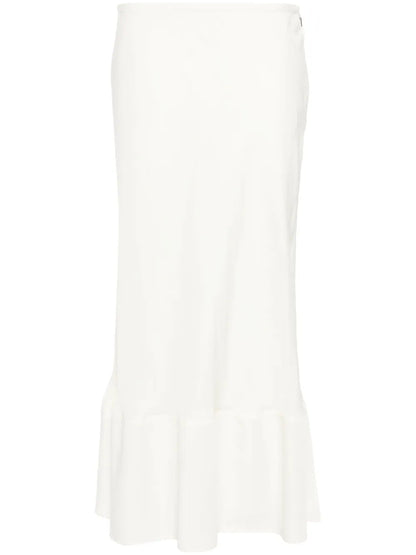 Semi-Sheer A-Line Midi Skirt