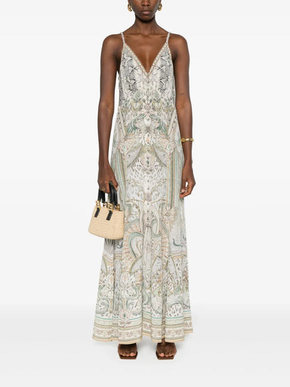 Ivory Tower Tales-Print Dress