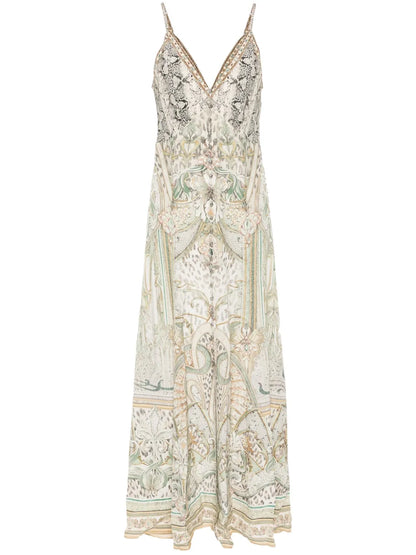 Ivory Tower Tales-Print Dress