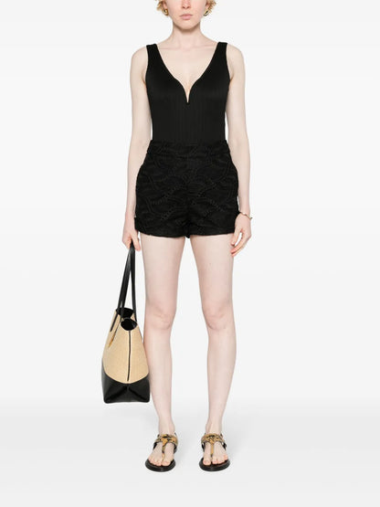 Guipure-Lace Mini Shorts