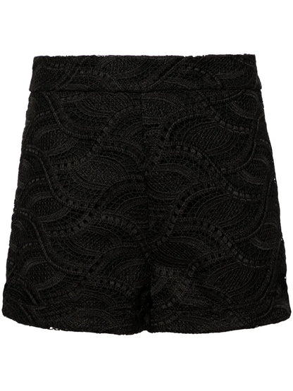 Guipure-Lace Mini Shorts