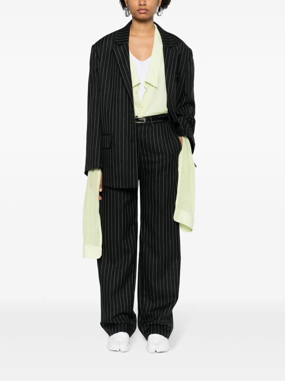Semi-Sheer Open-Collar Shirt