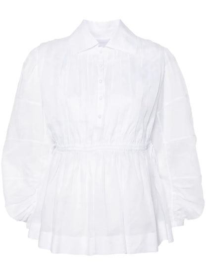 Pleated Poplin Shirt
