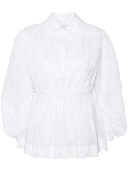 Pleated Poplin Shirt