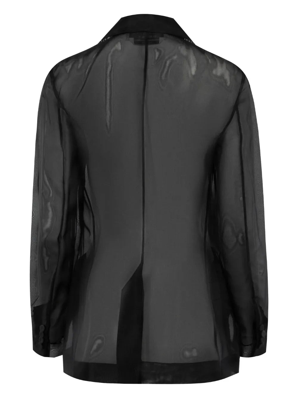 Semi-Sheer Single-Breasted Silk Blazer