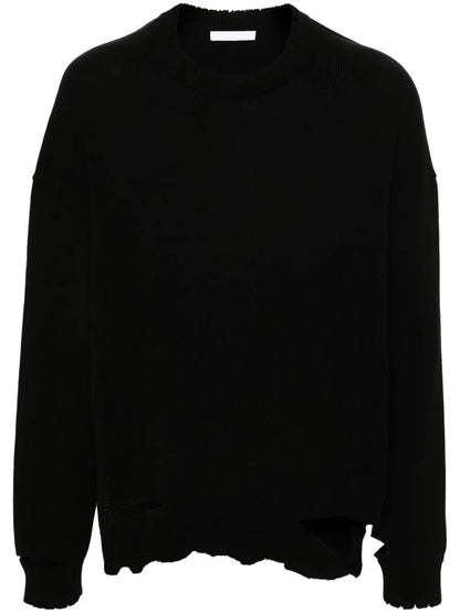 Crew-Neck Distressed Jumper