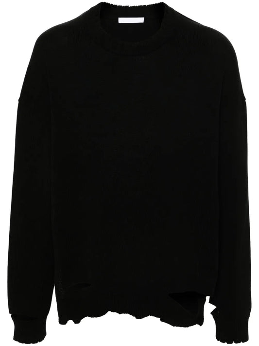 Crew-Neck Distressed Jumper