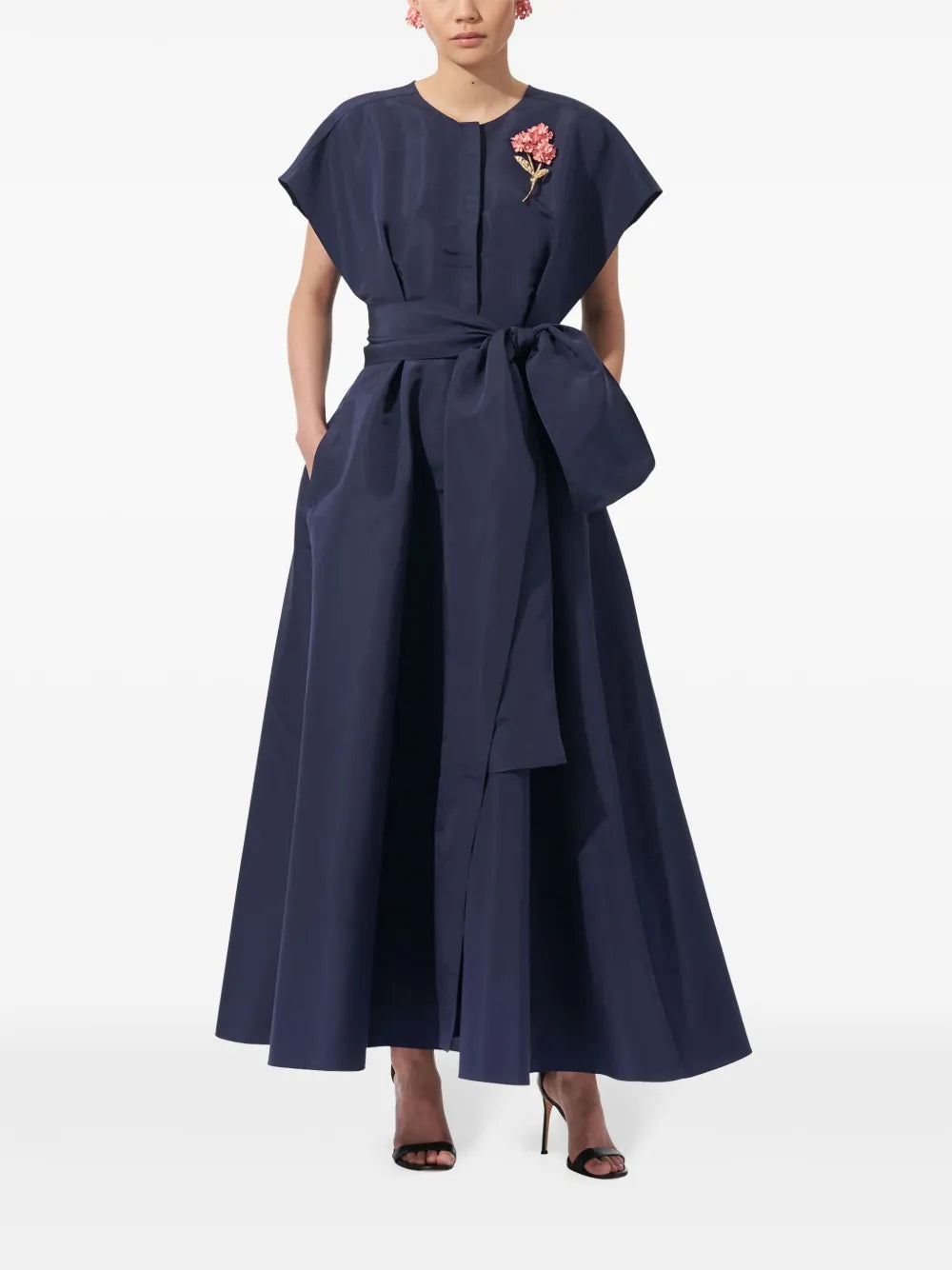 Sash-Belt Silk Maxi Dress