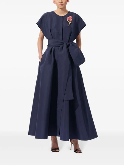 Sash-Belt Silk Maxi Dress