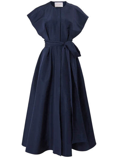 Sash-Belt Silk Maxi Dress