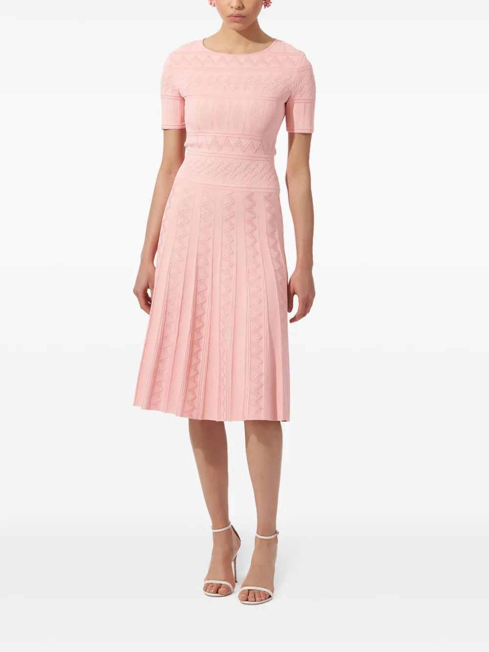 Pointelle-Knit Midi Dress