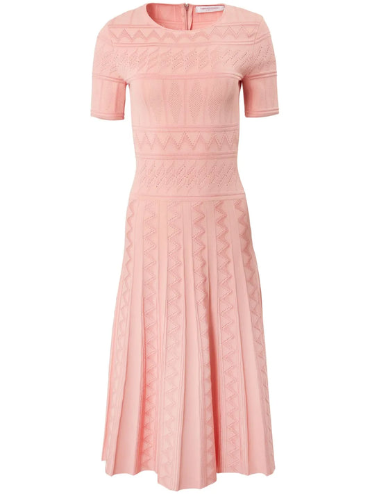 Pointelle-Knit Midi Dress
