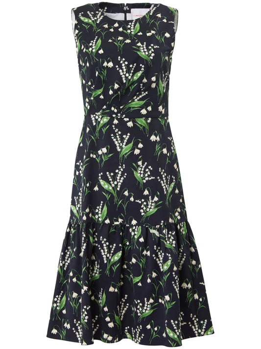 Floral-Print Silk Midi Dress