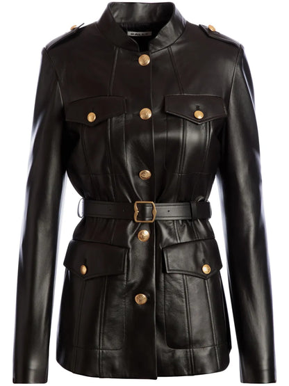 Belted Leather Jacket