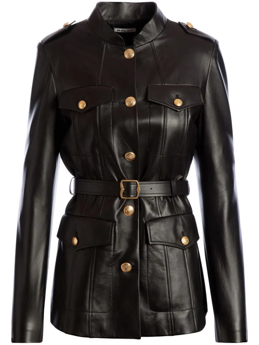 Belted Leather Jacket