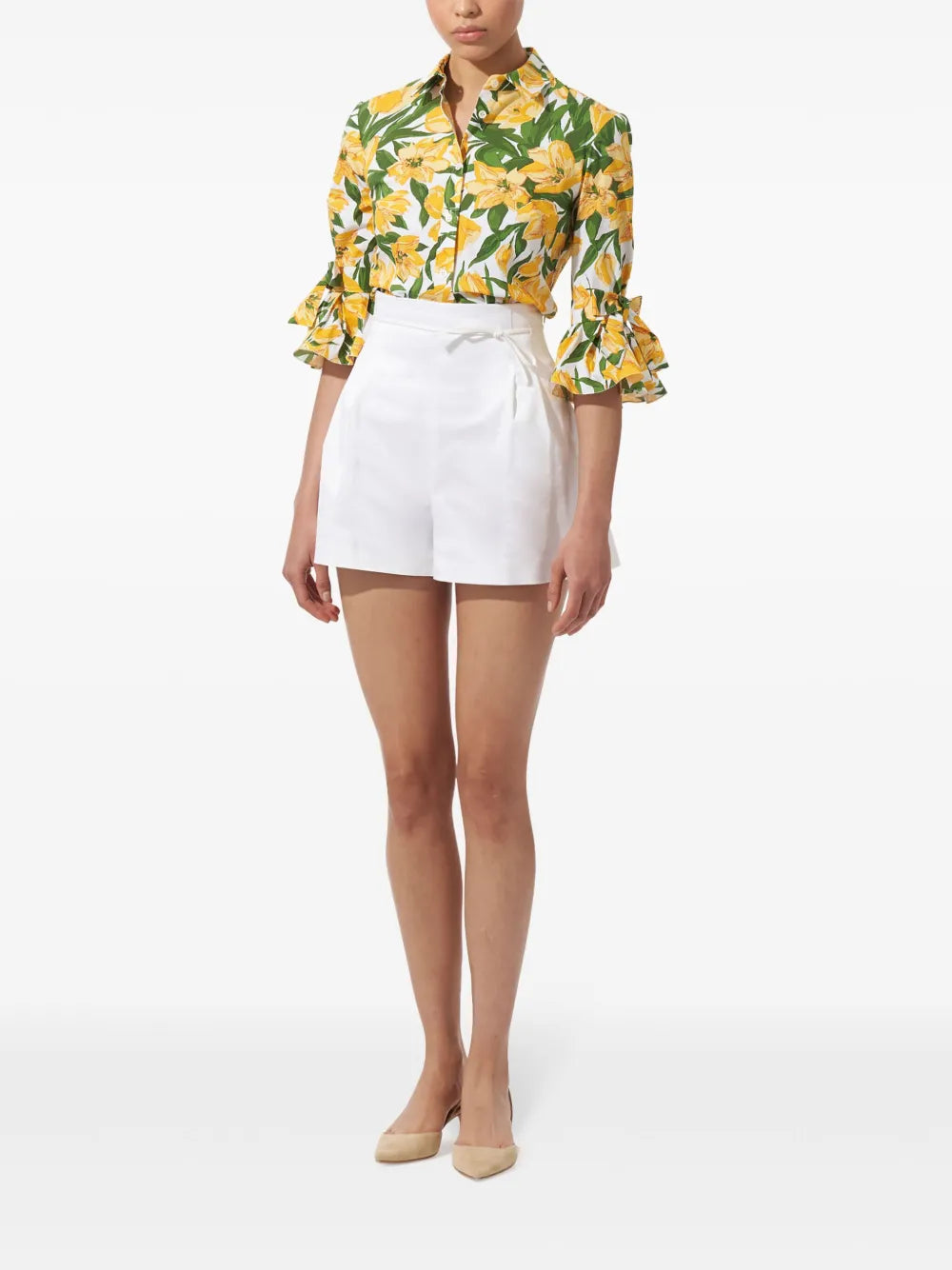 Tulip-Print Cotton Shirt