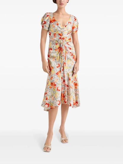 Walker Floral-Print Midi Dress