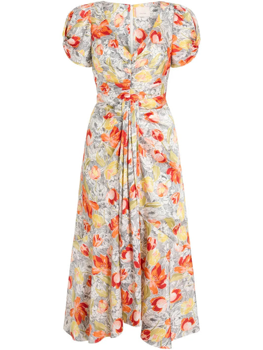 Walker Floral-Print Midi Dress