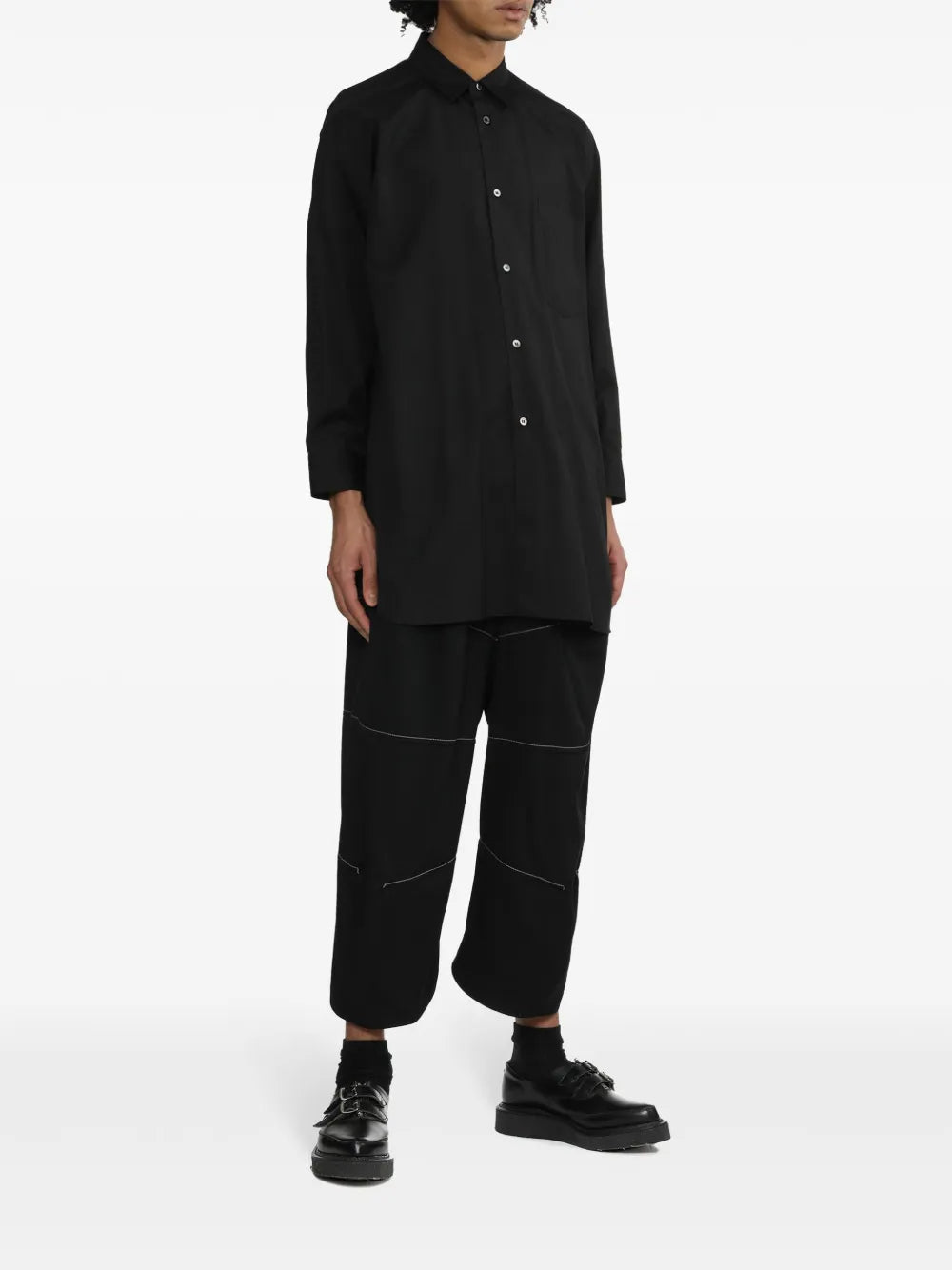 Tapered-Leg Cropped Trousers