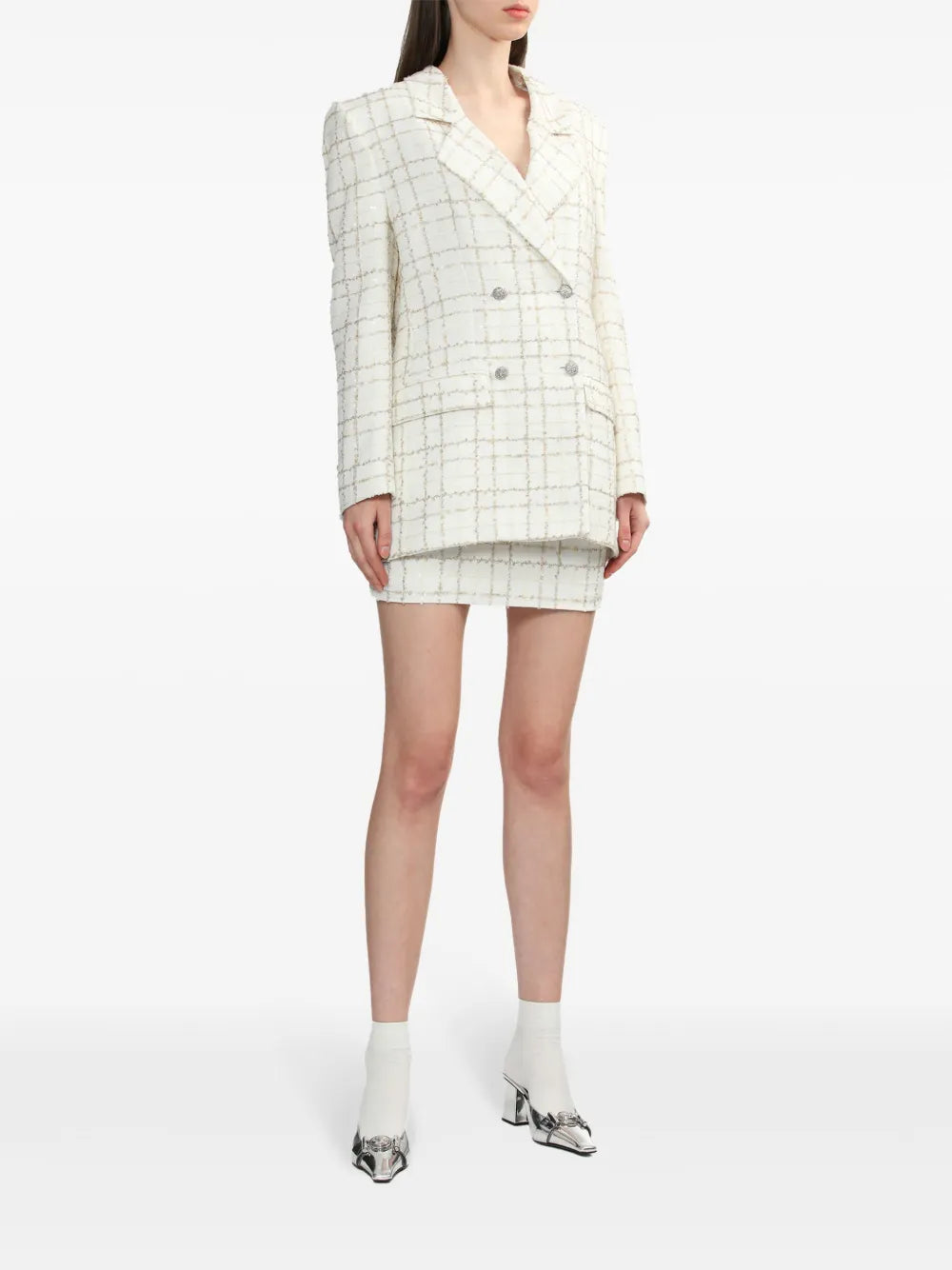Double-Breasted Tweed Blazer