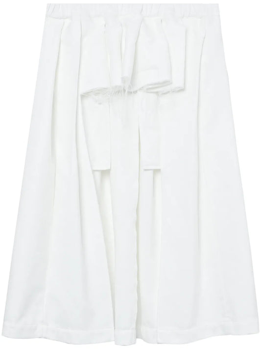 Ruffle-Detail Pleated Midi Skirt