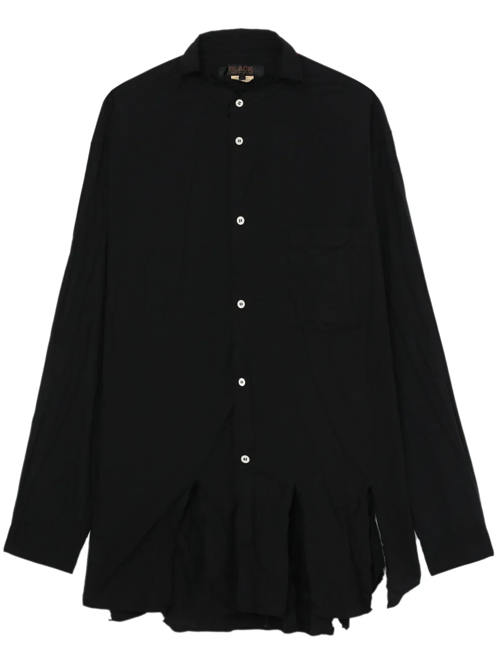 Frayed Asymmetric-Hem Shirt