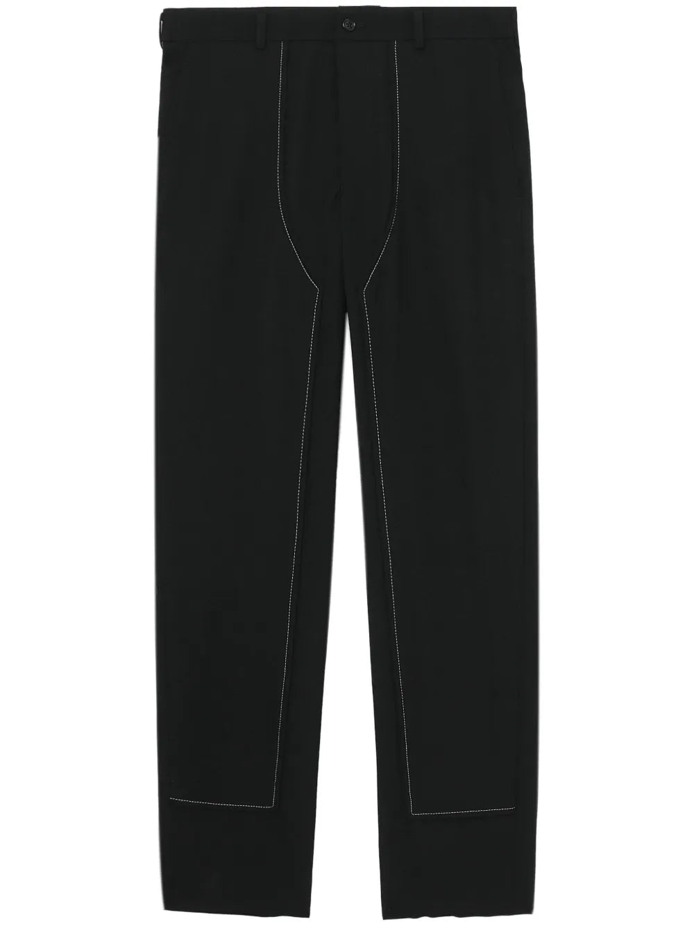 Decorative-Stitching Straight-Leg Trousers