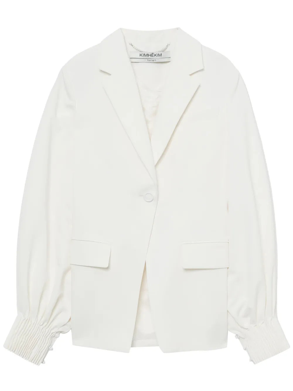 Single-Button Gathered-Sleeve Jacket
