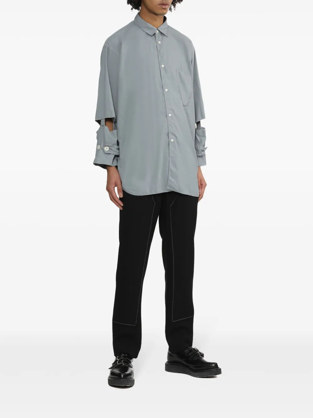 Cut-Out Wide-Sleeve Shirt