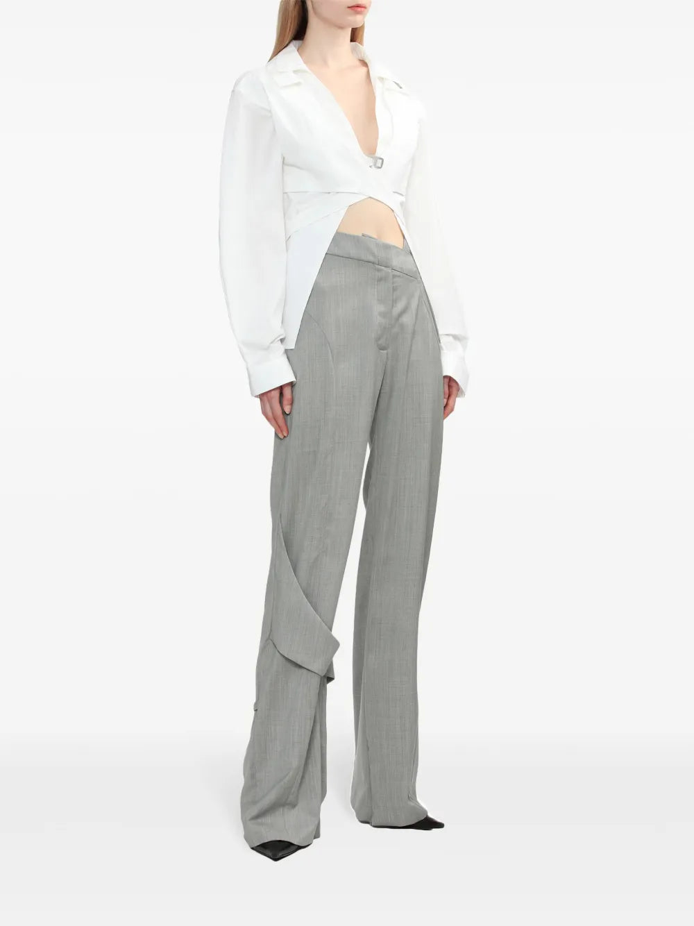 Wool Asymmetric Trousers