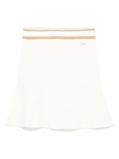 Mini Ribbed Knit Flared Skirt