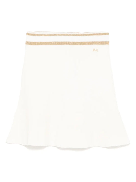 Mini Ribbed Knit Flared Skirt